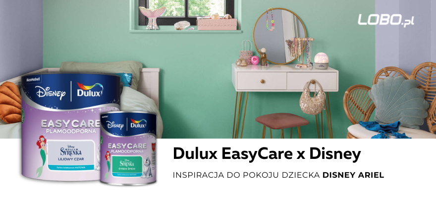 pokój dziecka Ariel, pokój Małej Syrenki, farby Disney Ariel, Dulux Disney Ariel, kolory do pokoju Ariel, morski pokój dziecka, fioletowy pokój dziecka
